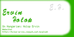ervin holop business card